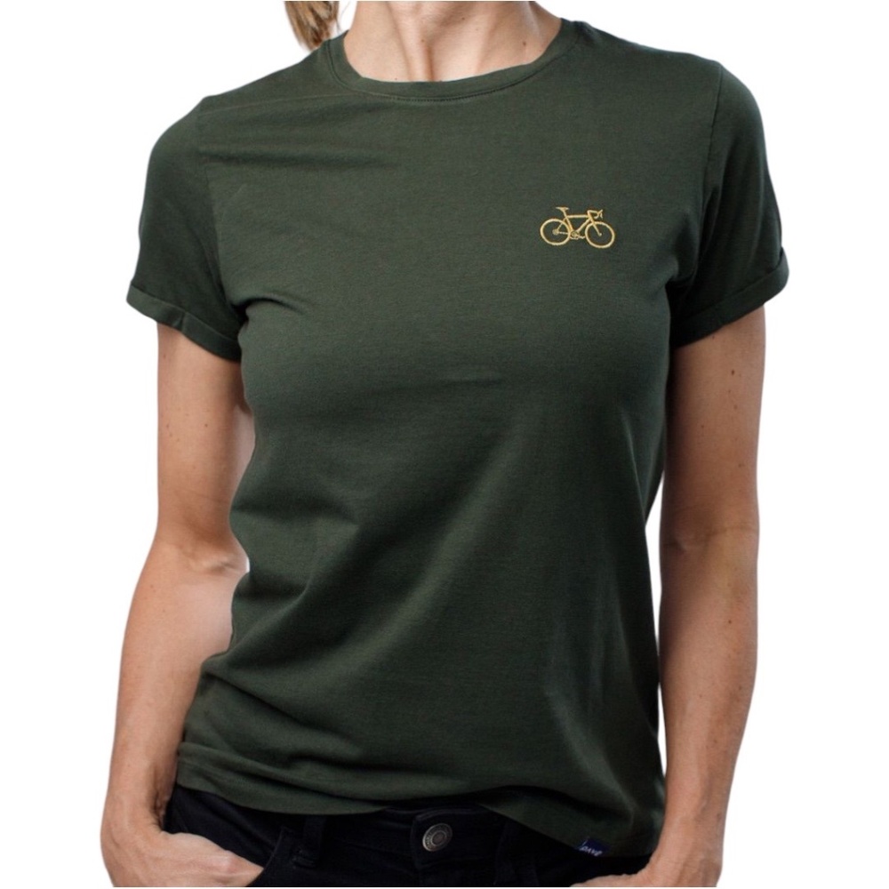 Pave t-shirt womens Small Large Green Semi Slim fit